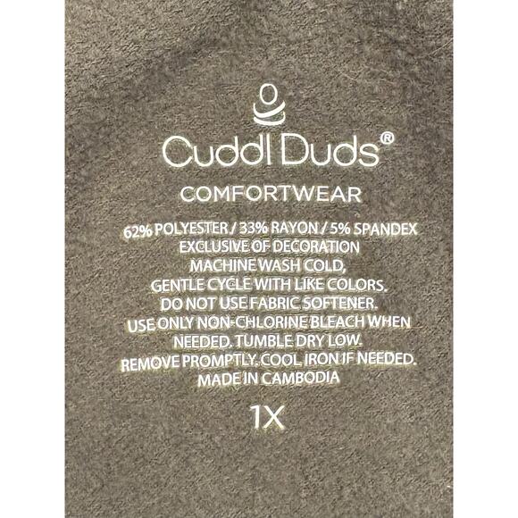 Cuddl Duds Comfortwear Women’s Dark Olive Green Cardigan Size 1X Fleece Pockets - Picture 5 of 5